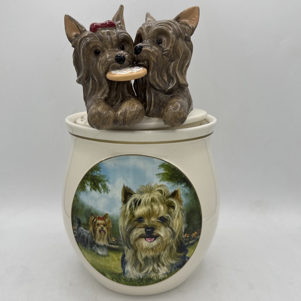 "Cookie Capers" The Yorkie Cookie Jar by Linda Picken Bradford Exchange VGC 2013